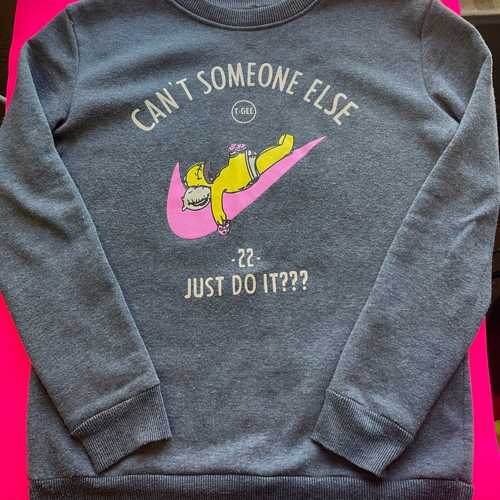 Simpsons Nike decals sweater grey